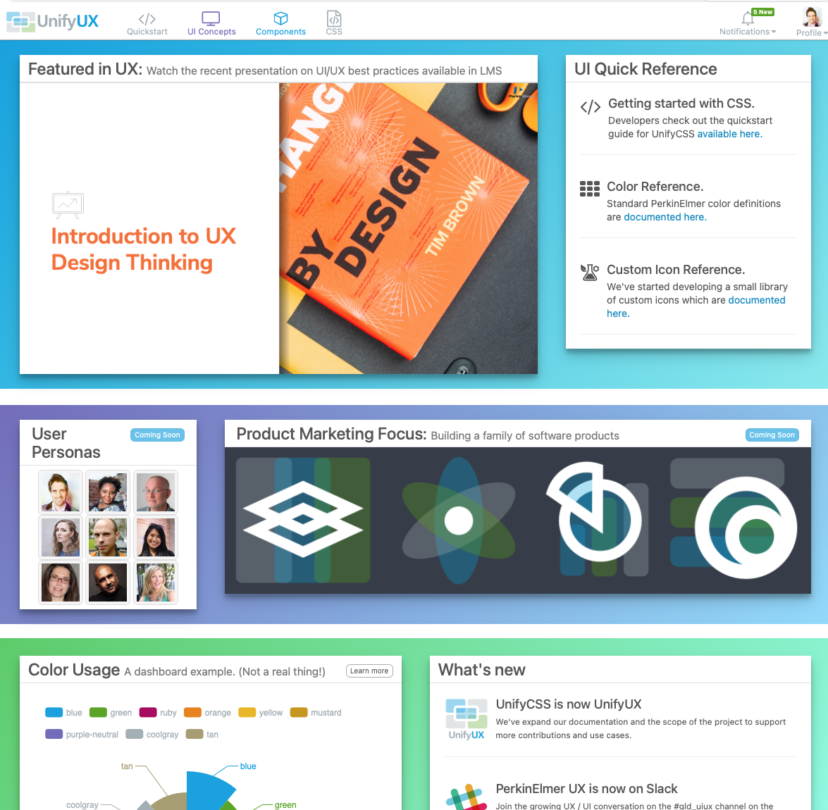 Early UnifyUX Portal